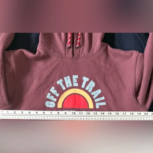 Vans Outdoor Club Hoodie 🌄 Retro Trail Graphic – Size S – Maroon & Mint - Picture 8 of 10